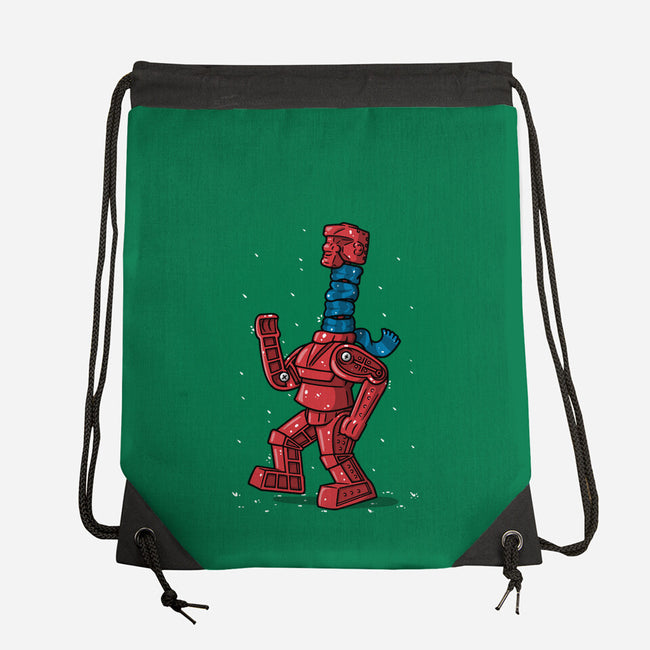 Robot Scarf-None-Drawstring-Bag-Raffiti