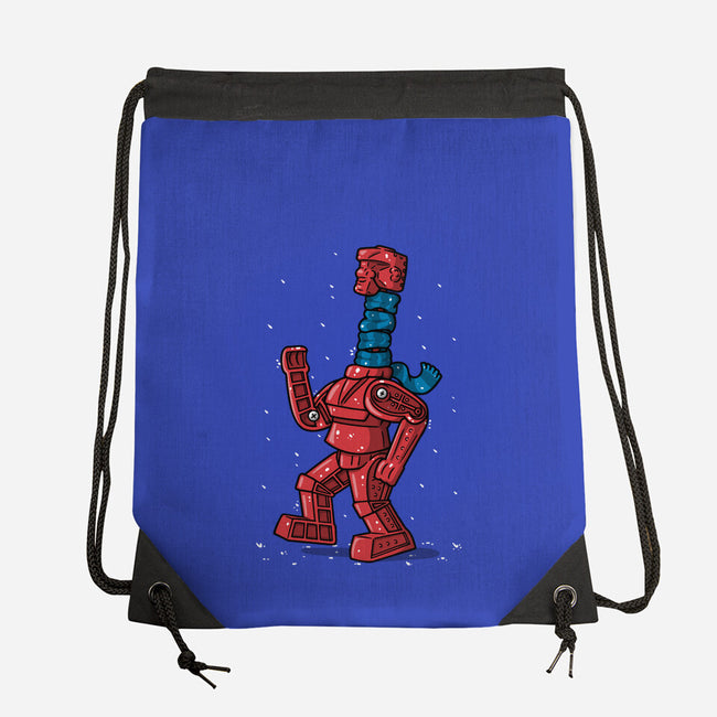 Robot Scarf-None-Drawstring-Bag-Raffiti