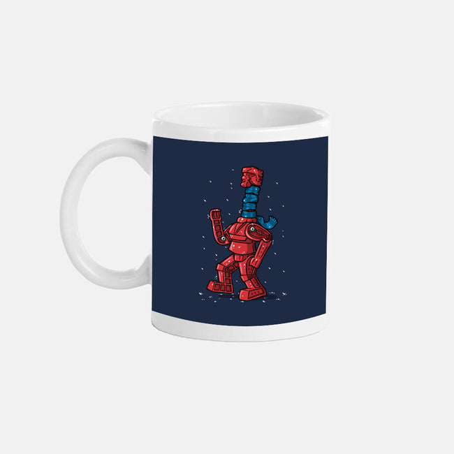 Robot Scarf-None-Mug-Drinkware-Raffiti