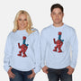 Robot Scarf-Unisex-Crew Neck-Sweatshirt-Raffiti