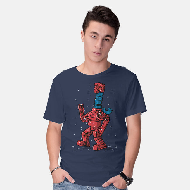 Robot Scarf-Mens-Basic-Tee-Raffiti
