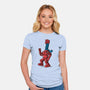 Robot Scarf-Womens-Fitted-Tee-Raffiti