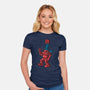 Robot Scarf-Womens-Fitted-Tee-Raffiti