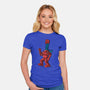 Robot Scarf-Womens-Fitted-Tee-Raffiti