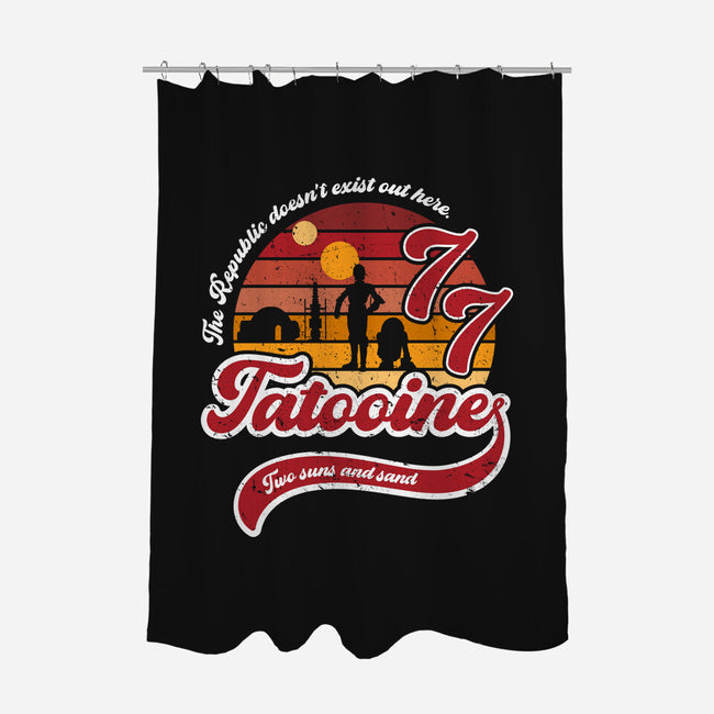 Vintage Two Suns And Sand-None-Polyester-Shower Curtain-DrMonekers