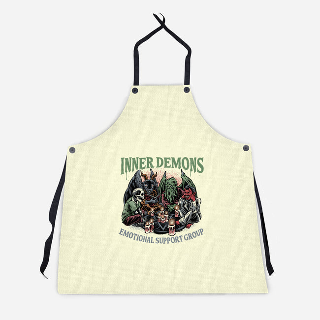 Inner Demons Group-Unisex-Kitchen-Apron-glitchygorilla