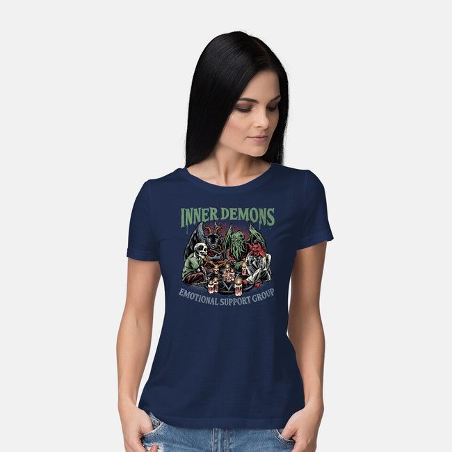 Inner Demons Group-Womens-Basic-Tee-glitchygorilla