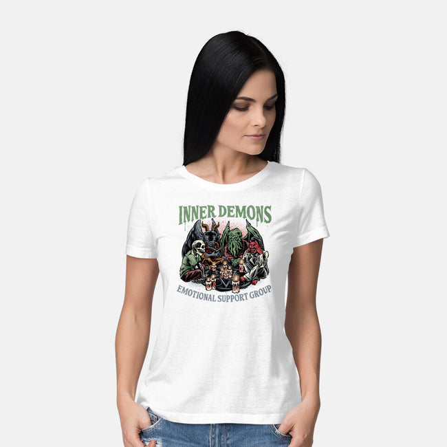 Inner Demons Group-Womens-Basic-Tee-glitchygorilla