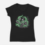 Steamboat And The Monster-Womens-V-Neck-Tee-glitchygorilla