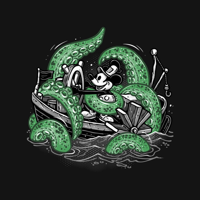 Steamboat And The Monster-Womens-Fitted-Tee-glitchygorilla
