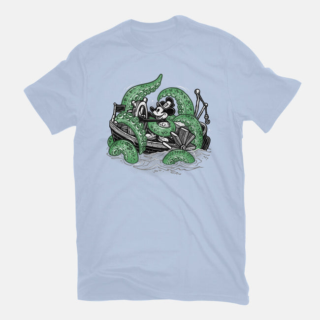 Steamboat And The Monster-Womens-Basic-Tee-glitchygorilla