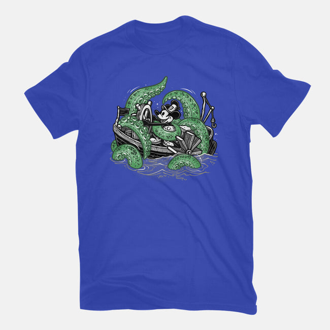 Steamboat And The Monster-Womens-Fitted-Tee-glitchygorilla
