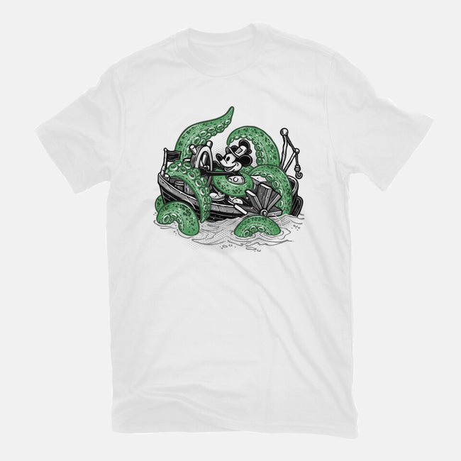 Steamboat And The Monster-Womens-Fitted-Tee-glitchygorilla