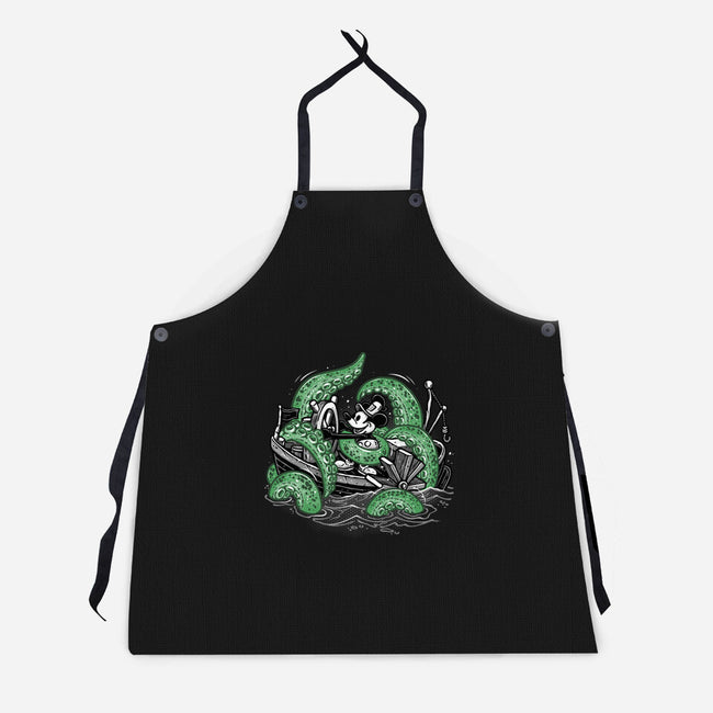 Steamboat And The Monster-Unisex-Kitchen-Apron-glitchygorilla