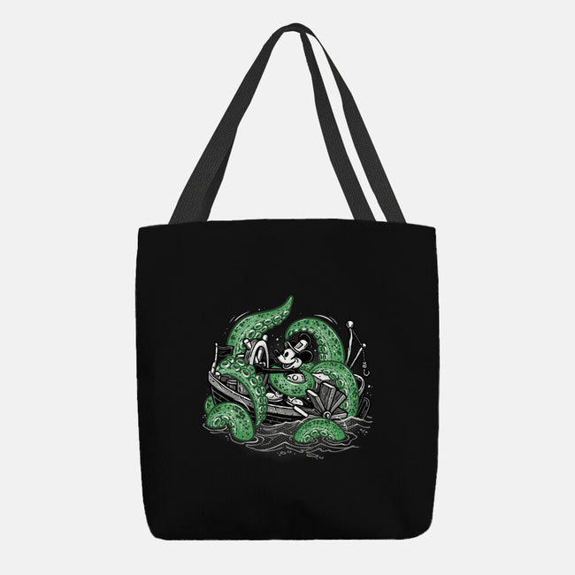 Steamboat And The Monster-None-Basic Tote-Bag-glitchygorilla