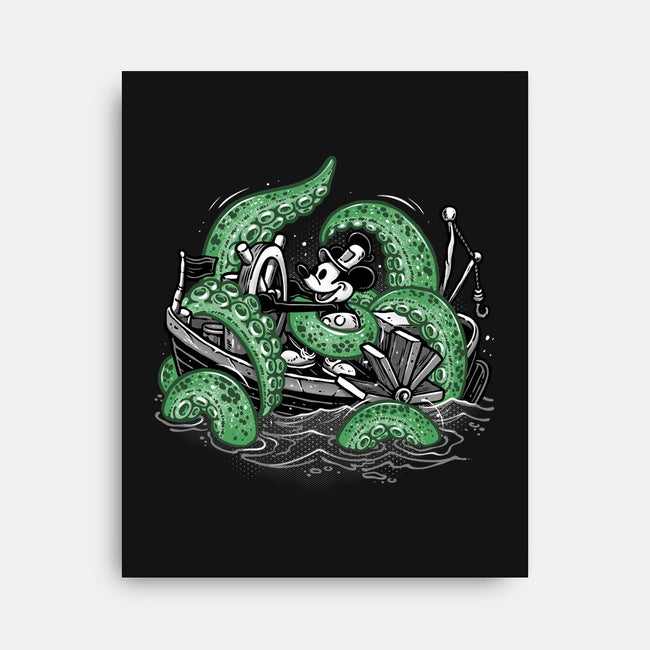 Steamboat And The Monster-None-Stretched-Canvas-glitchygorilla