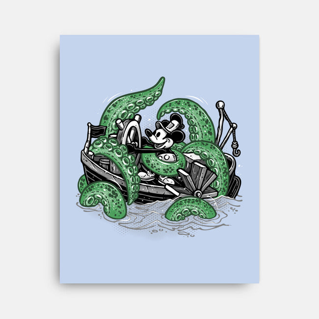 Steamboat And The Monster-None-Stretched-Canvas-glitchygorilla