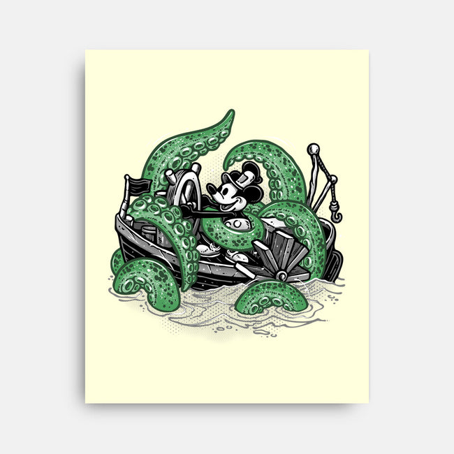 Steamboat And The Monster-None-Stretched-Canvas-glitchygorilla