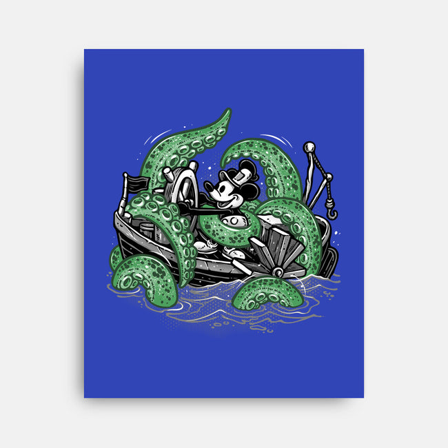 Steamboat And The Monster-None-Stretched-Canvas-glitchygorilla