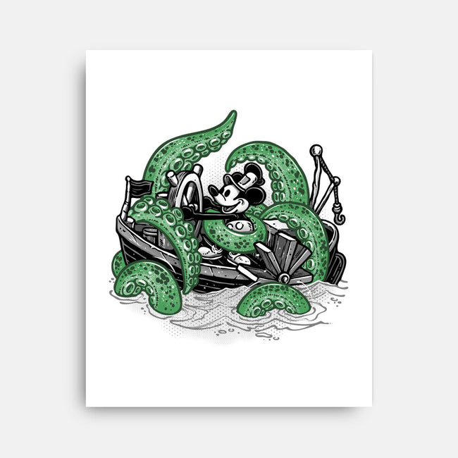 Steamboat And The Monster-None-Stretched-Canvas-glitchygorilla