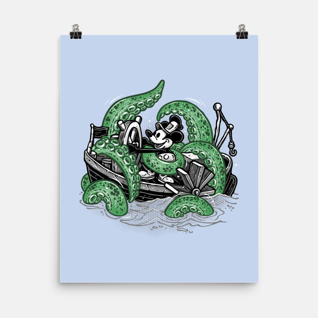 Steamboat And The Monster-None-Matte-Poster-glitchygorilla