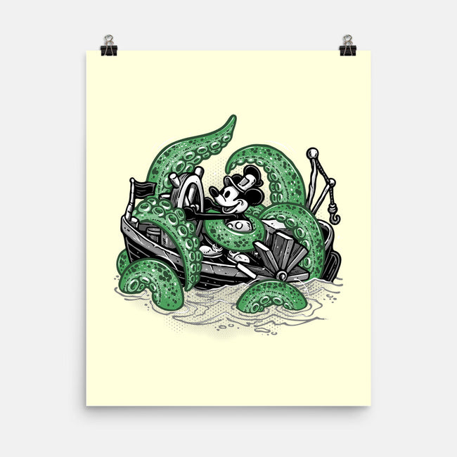 Steamboat And The Monster-None-Matte-Poster-glitchygorilla