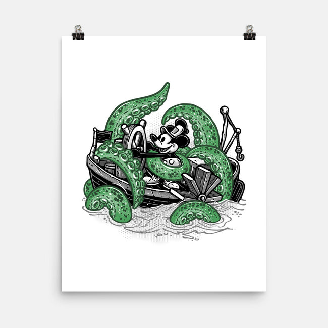 Steamboat And The Monster-None-Matte-Poster-glitchygorilla