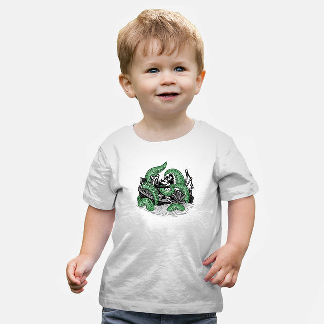 Steamboat And The Monster-Baby-Basic-Tee-glitchygorilla