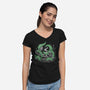 Steamboat And The Monster-Womens-V-Neck-Tee-glitchygorilla