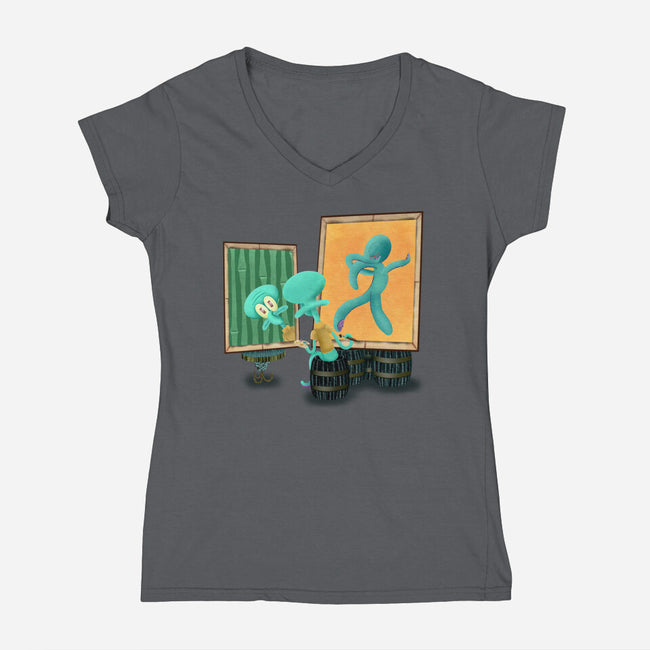 Bold And Brash-Womens-V-Neck-Tee-DrawnByBryan