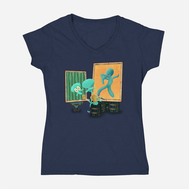 Bold And Brash-Womens-V-Neck-Tee-DrawnByBryan