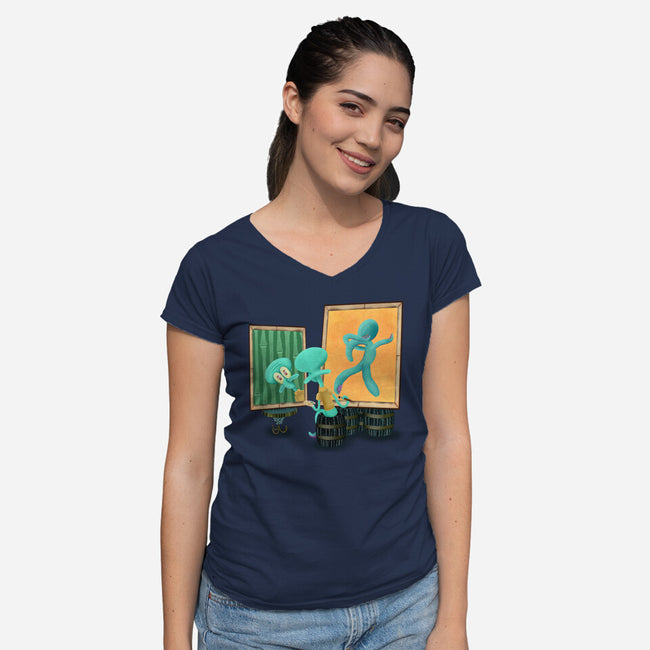 Bold And Brash-Womens-V-Neck-Tee-DrawnByBryan