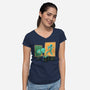 Bold And Brash-Womens-V-Neck-Tee-DrawnByBryan