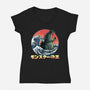 Pixel Kaiju-Womens-V-Neck-Tee-zascanauta