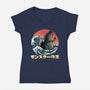 Pixel Kaiju-Womens-V-Neck-Tee-zascanauta