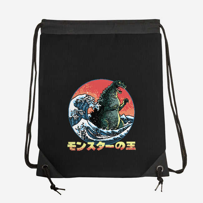 Pixel Kaiju-None-Drawstring-Bag-zascanauta