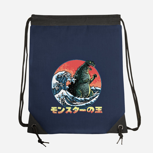 Pixel Kaiju-None-Drawstring-Bag-zascanauta