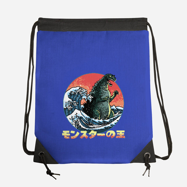 Pixel Kaiju-None-Drawstring-Bag-zascanauta