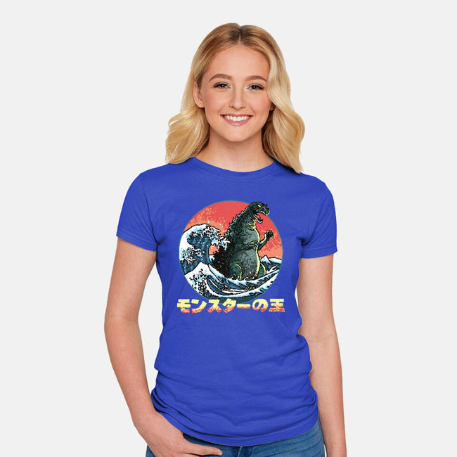 Pixel Kaiju-Womens-Fitted-Tee-zascanauta