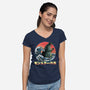 Pixel Kaiju-Womens-V-Neck-Tee-zascanauta