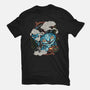 Ancient Blue Tiger-Mens-Heavyweight-Tee-glitchygorilla