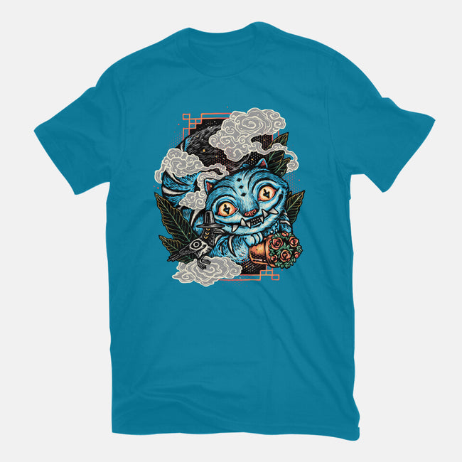 Ancient Blue Tiger-Womens-Basic-Tee-glitchygorilla