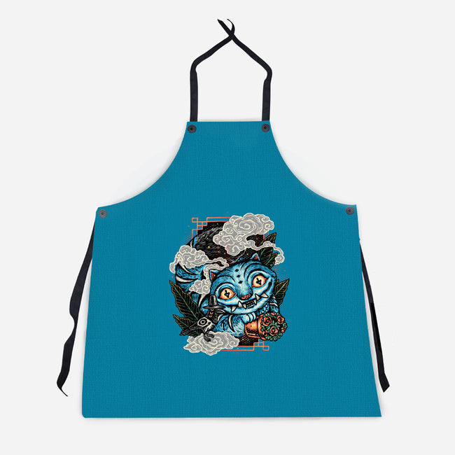 Ancient Blue Tiger-Unisex-Kitchen-Apron-glitchygorilla
