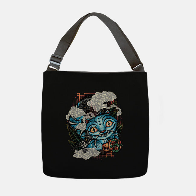 Ancient Blue Tiger-None-Adjustable Tote-Bag-glitchygorilla