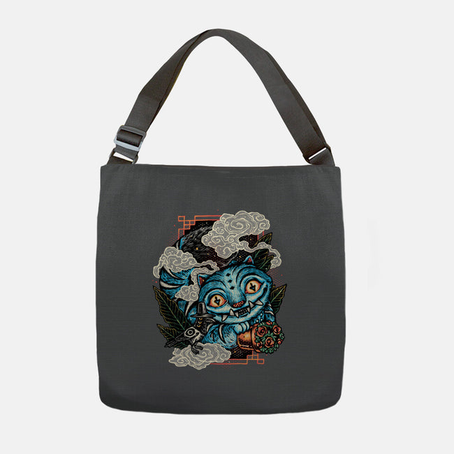 Ancient Blue Tiger-None-Adjustable Tote-Bag-glitchygorilla