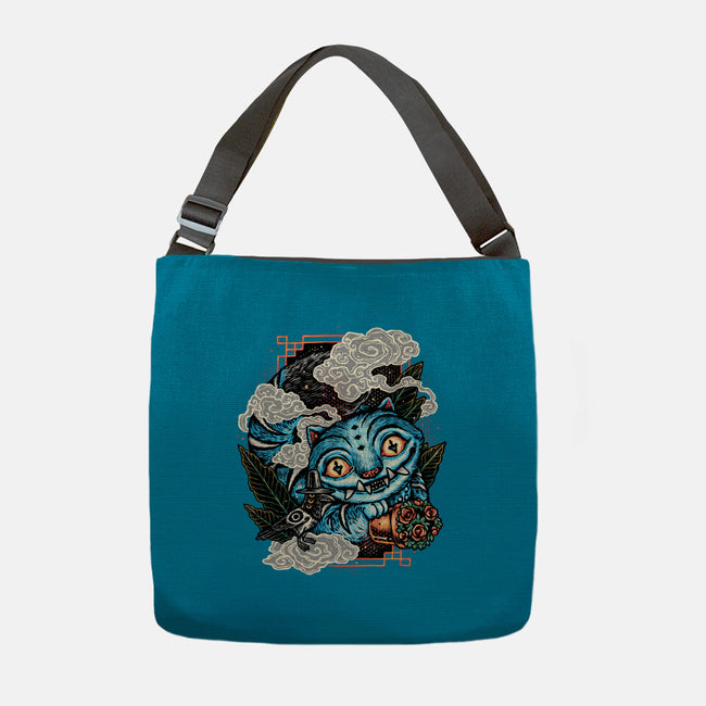 Ancient Blue Tiger-None-Adjustable Tote-Bag-glitchygorilla