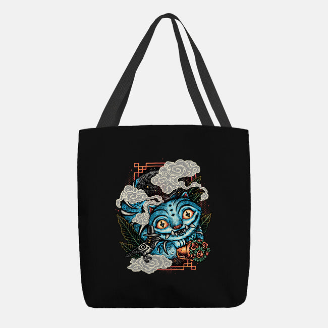 Ancient Blue Tiger-None-Basic Tote-Bag-glitchygorilla