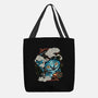 Ancient Blue Tiger-None-Basic Tote-Bag-glitchygorilla