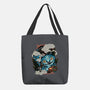 Ancient Blue Tiger-None-Basic Tote-Bag-glitchygorilla