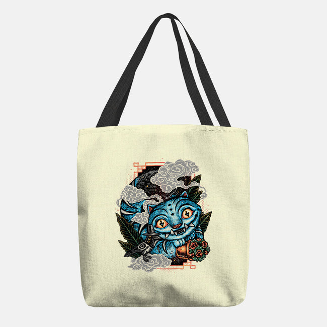 Ancient Blue Tiger-None-Basic Tote-Bag-glitchygorilla